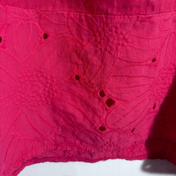 ROSEMARINE Sz 1X Dress 100% Linen Round Neck Sheath pockets Eyelet Hem Unlined - Picture 7 of 11